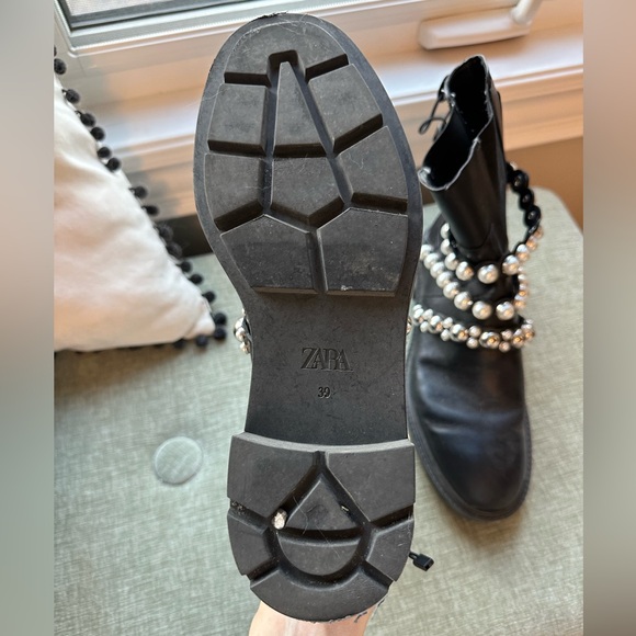 Zara Stud and Pearl Ankle Boots - Picture 2 of 6